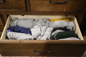 Rolled t-shirts equals more space! 