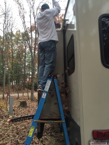 Brad cleaning off the slides